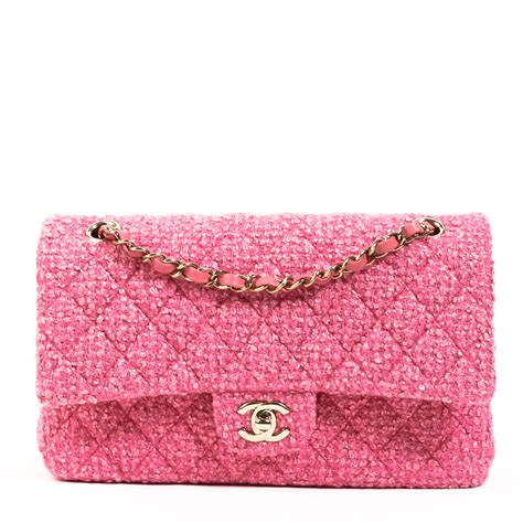 chanel pink silver metallic tweed fabric knit bag|Chanel handbags australia.